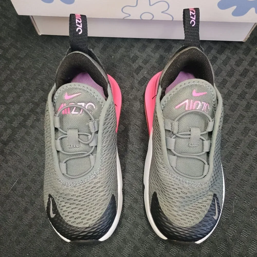 Nike Air Max 270 Smoke gray/pink Sneakers Shoes (Toddler Size 8C) #DD1646-031